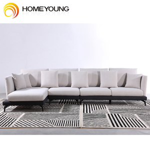 Modern minimalist white fabric sofa Italy minimalist multi-person apartment removable and washable sofa