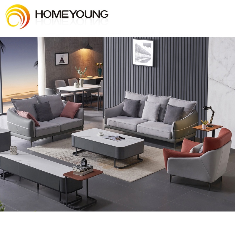 Nordic Living room furniture luxury Home leather sectional Combination Sofa for apartment