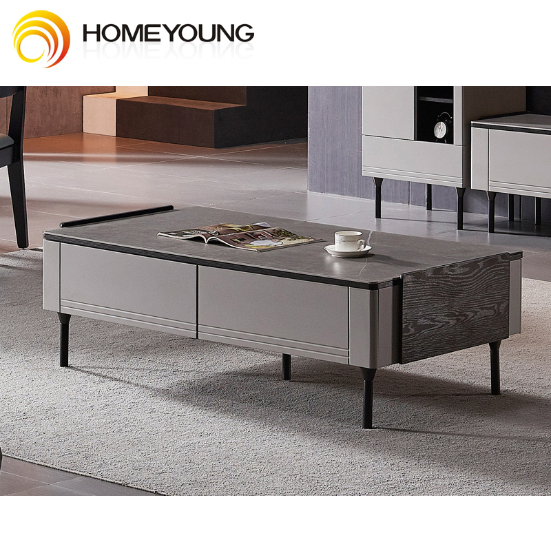 Modern Nordic luxury home furniture Style Glass Base Stainless Steel Champagne Gold Plating Bell Center Side coffee Table