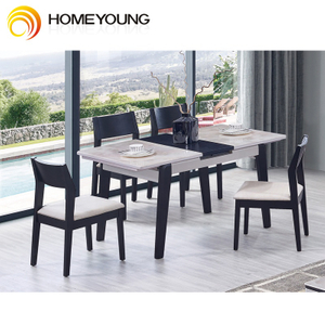 SKY Italian modern folding extendable furniture dining table sets luxury 6 chairs sintered stone ceramic marble dining table set